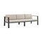 Armen Living Nofi 4 piece Outdoor Patio Set in Charcoal Finish with Taupe Cushions and Teak Wood SETODNOBE - alternate 2